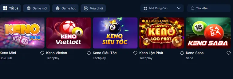 Sảnh Game Keno RikBet Trải Nghiệm Xổ Số Đỉnh Cao Với Cơ Hội Trúng Thưởng Giá Trị Cực Khủng